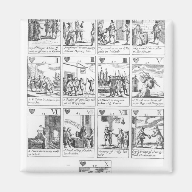 Anti-catholic playing cards commemorating magnet (Front)