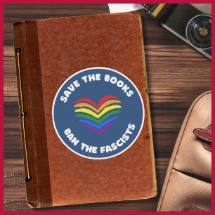 Anti-Censorship Book Banning Round Rainbow Heart