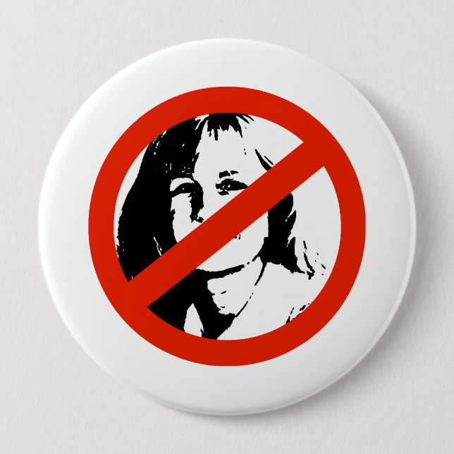 ANTI-CHENEY, LIZ 4 INCH ROUND BUTTON (Front)