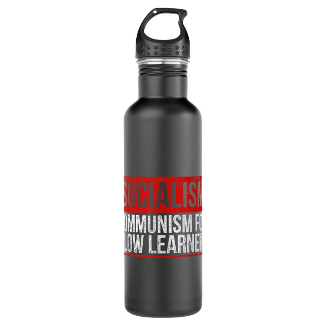 Anti Communist Capitalist Libertarian Anti Sociali 710 Ml Water Bottle (Front)