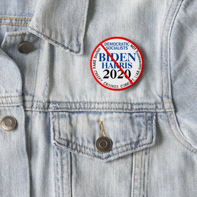 Anti Democratic Biden Harris Edit YEAR 2 Inch Round Button (In Situ)