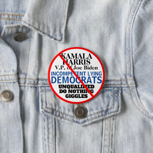 Anti Democratic Party Biden Harris 3 Inch Round Button