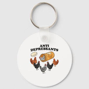 Anti Depressants Chicken  Keychain
