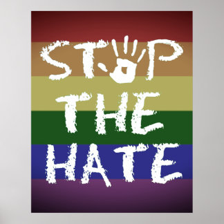 Anti Discrimination Racism and Hate Stop The Hate Poster