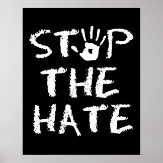 Anti Discrimination Racism and Hate Stop The Hate Poster