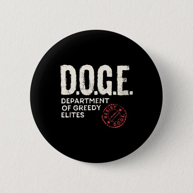Anti Doge D.o.g.e. Real Meaning Definition  2 Inch Round Button (Front)