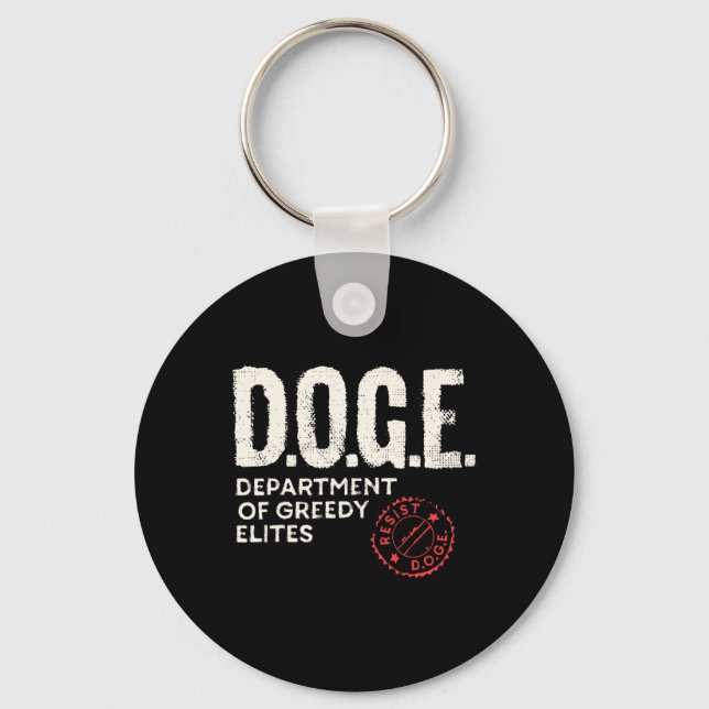 Anti Doge D.o.g.e. Real Meaning Definition  Keychain (Front)
