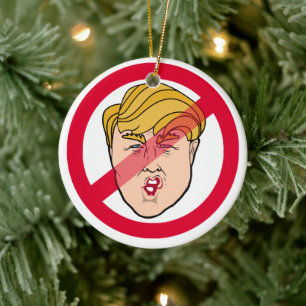ANTI DONALD Caricature - Anti-Trump - Ceramic Ornament