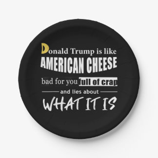 Anti Donald Trump is like American Cheese Women Paper Plate
