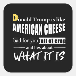 Anti Donald Trump is like American Cheese Women Square Sticker
