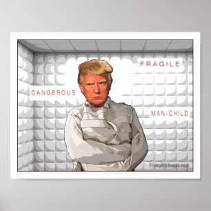 Anti Donald Trump painting in a straitjacket Poster