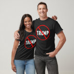 Anti Donald Trump Simple Bold Political Democrat T-Shirt<br><div class="desc">Anti Donald Trump t-shirt with a red circle and an X over his name. Show your neighbours that you will resist the agenda of this republican. Stand up against this man who is so harmful for our country with this simple,  yet bold statement shirt.</div>