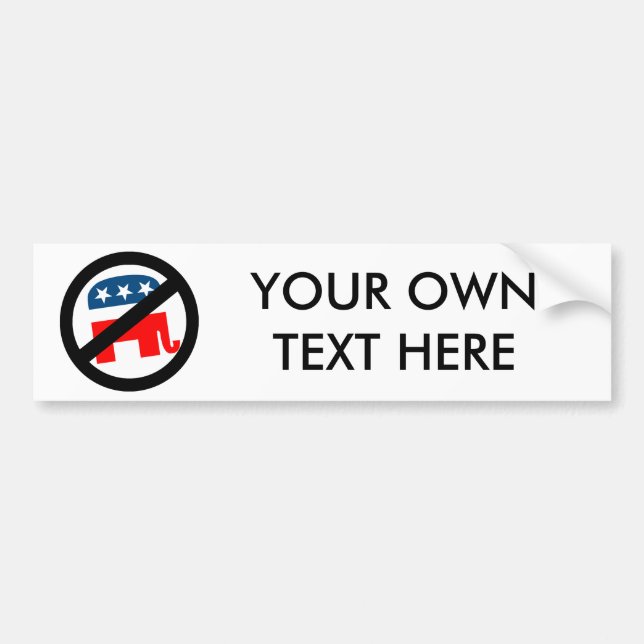 ANTI-ELEPHANT / ANTI-REPUBLICAN BUMPER STICKER (Front)