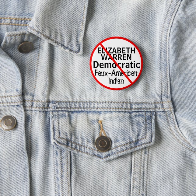 Anti-Elizabeth Warren Democratic Party EDIT Name 2 Inch Round Button (In Situ)