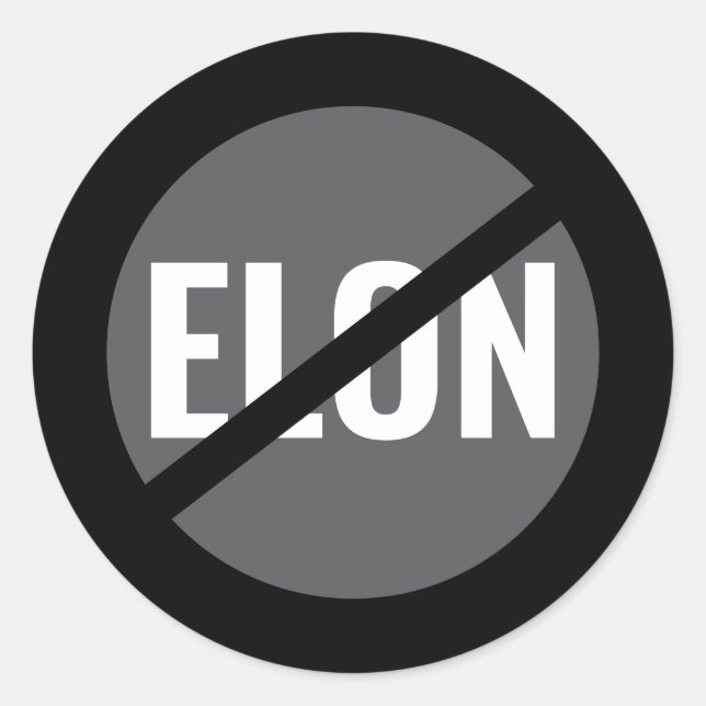 Anti-Elon Musk Classic Round Sticker (Front)