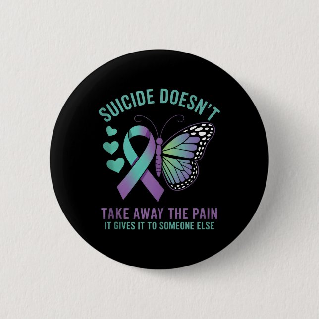 Anti- Emotional Message Butterfly 2 Inch Round Button (Front)