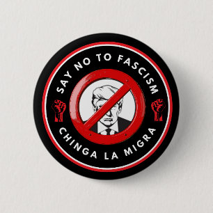 Anti-Facism Denim Jacket 2 Inch Round Button