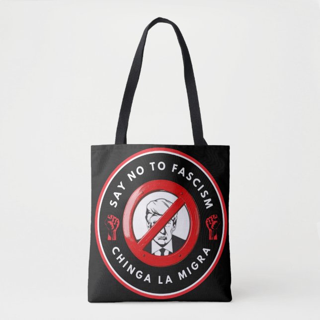 Anti-Facism Denim Jacket Tote Bag (Front)
