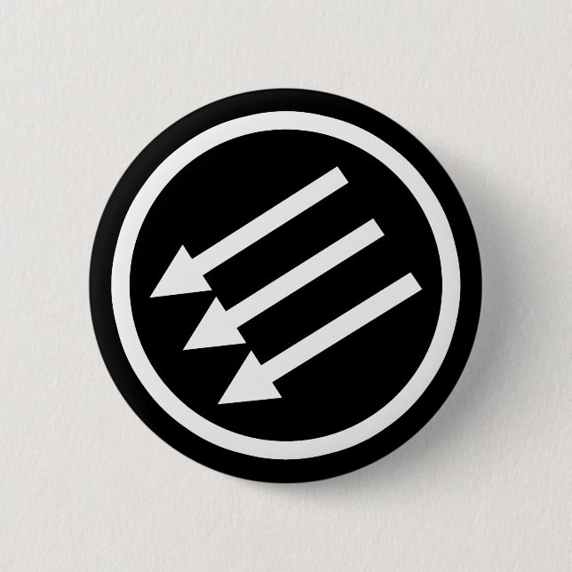 Anti-Fascism White Arrows 2 Inch Round Button (Front)