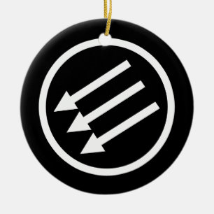 Anti-Fascism White Arrows Ceramic Ornament