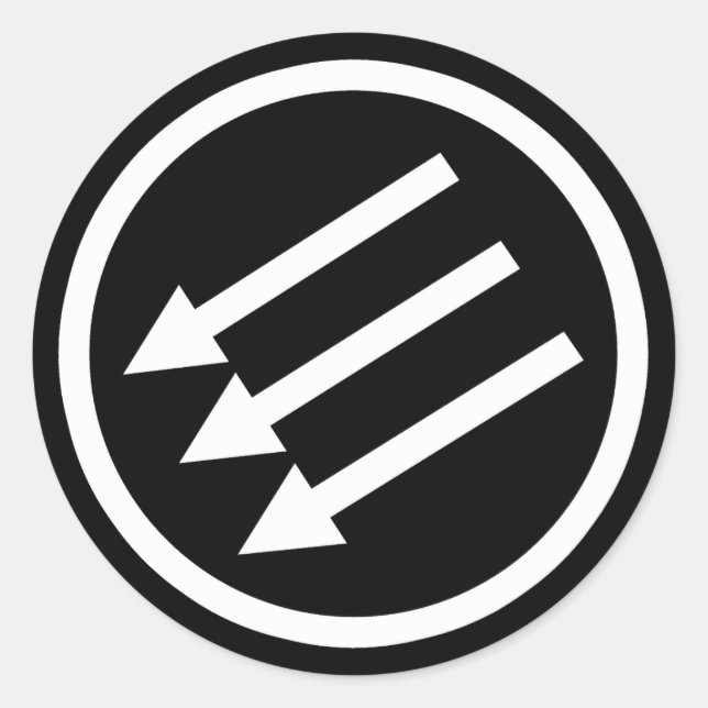 Anti-Fascism White Arrows Classic Round Sticker (Front)