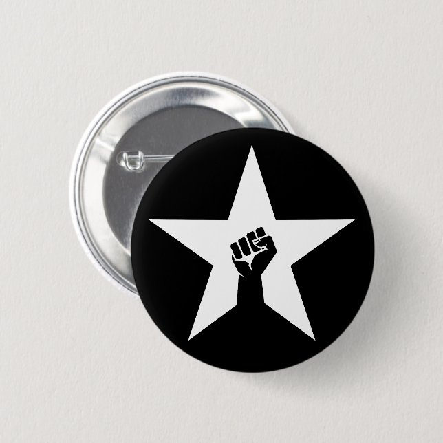Anti-Fascist Star 2 Inch Round Button (Front & Back)