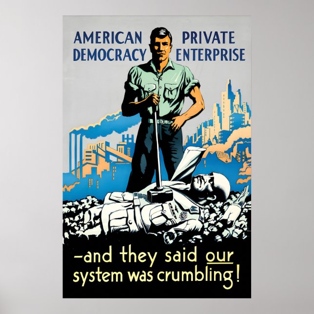 Anti-Fascist WWII Propaganda Poster American (Front)