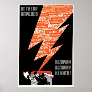 Anti-Franco Soviet Propaganda Poster Spain, show