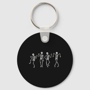Anti Funny Dancing Skeletons Spooky Halloween Keychain
