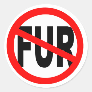 Anti Fur Design Classic Round Sticker