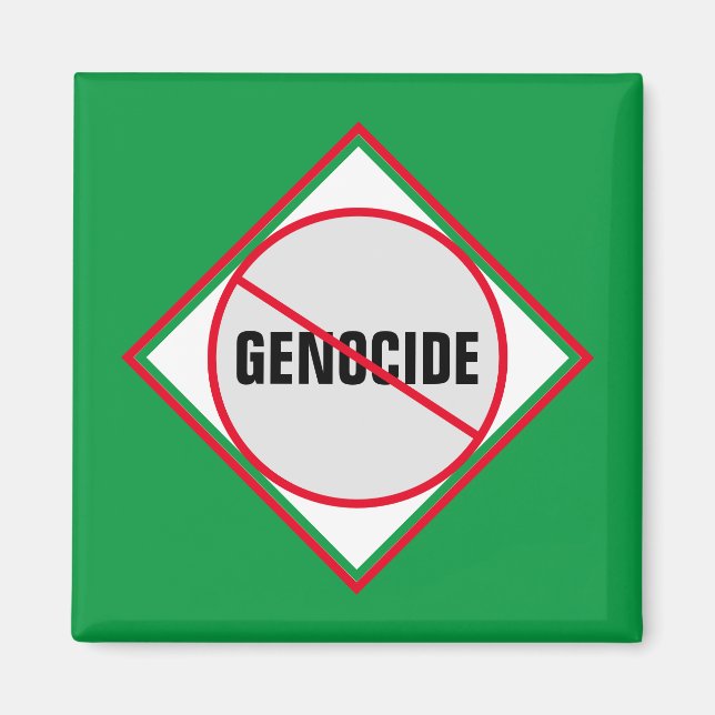 Anti-Genocide Red Green  Magnet (Front)