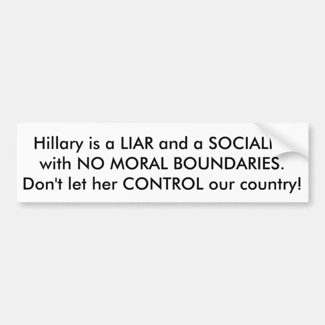 Anti-Hillary bumper sticker (Front)