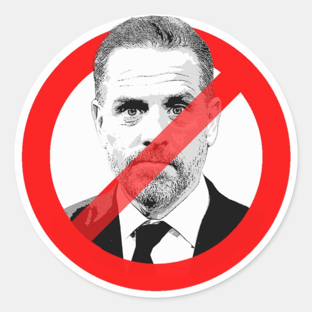 Anti Hunter Biden Classic Round Sticker (Front)