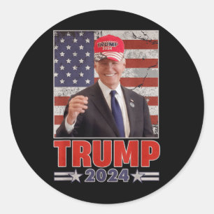 Anti Joe Biden Funny Conservative Donald Trump 2 Classic Round Sticker