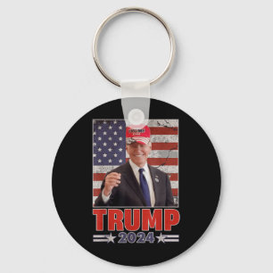 Anti Joe Biden Funny Conservative Donald Trump 2 Keychain