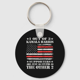 Anti Kamala Harris Stupid Joke American Flag Usa H Keychain