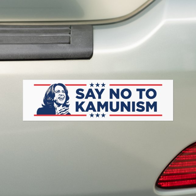 Anti-Kamala Socialism Communism Say No To Kamunism Bumper Sticker (On Car)
