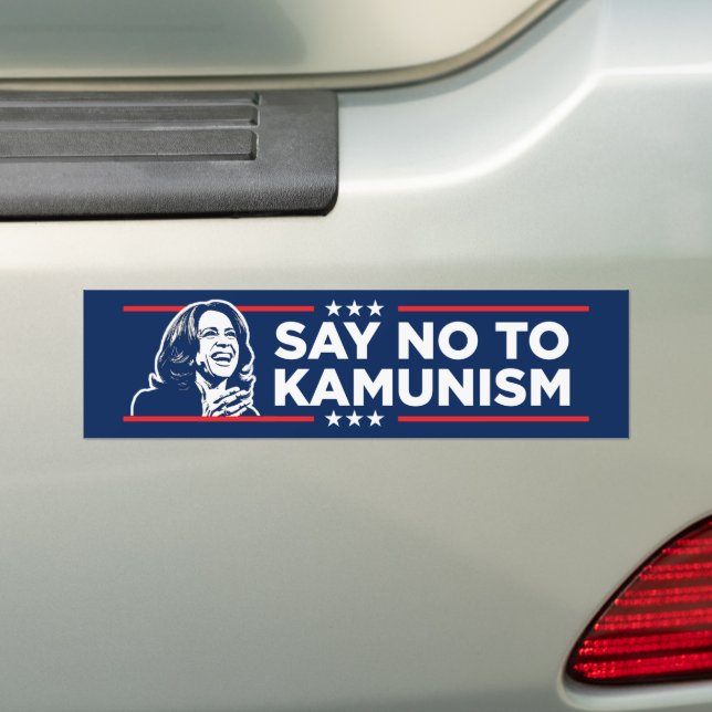 Anti-Kamala Socialism Communism Say No To Kamunism Bumper Sticker (On Car)
