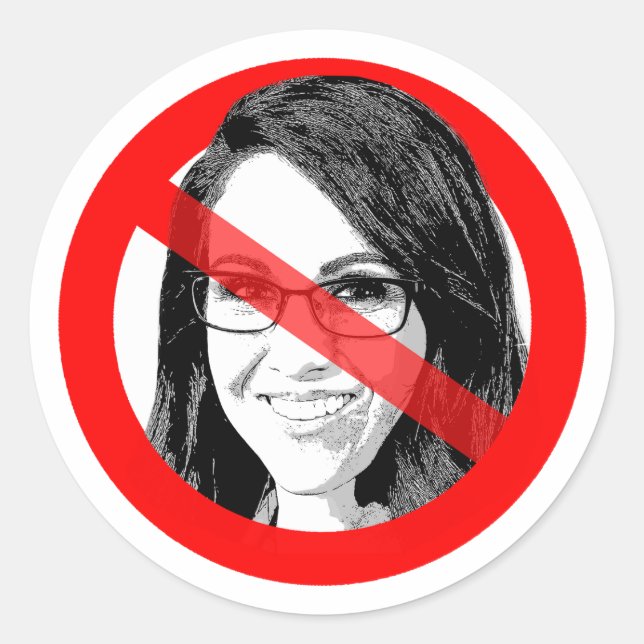 Anti Lauren Boebert Crossed Out Face Classic Round Sticker (Front)