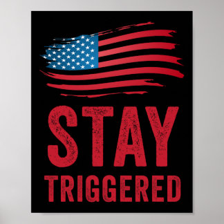 Anti Liberal Republican Stay Triggered Us Flag Pol Poster