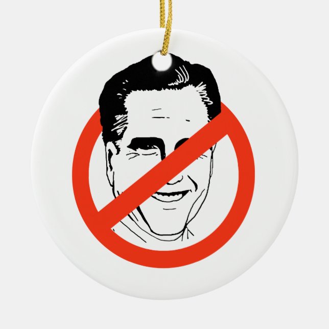 ANTI- MITT ROMNEY CERAMIC ORNAMENT (Front)