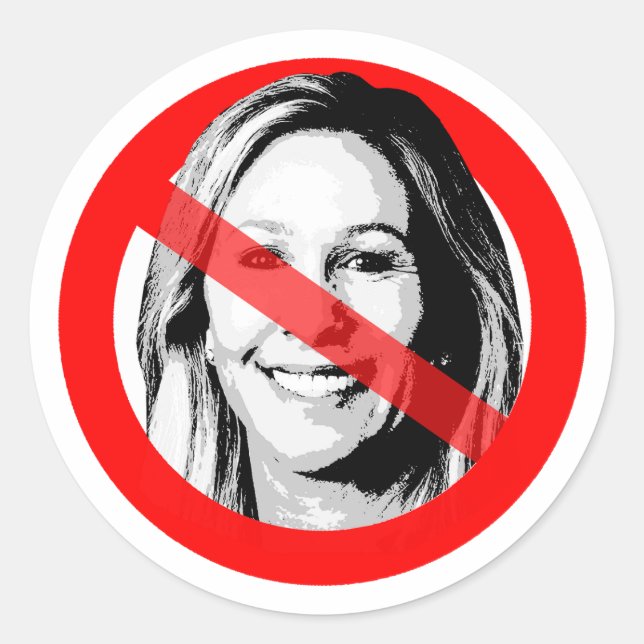 Anti MTG Crossed Out Face Classic Round Sticker (Front)