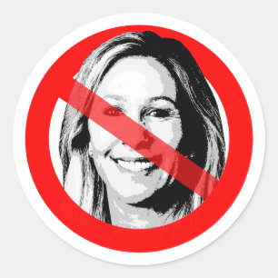 Anti MTG Crossed Out Face Classic Round Sticker