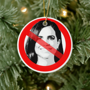 Anti Nancy Mace Crossed Out Face Ceramic Ornament