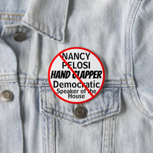 Anti-Nancy Pelosi Hand Clapper Humour 3 Inch Round Button