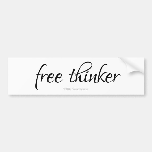 Anti New World Order Free Thinker Independent Bumper Sticker (Front)