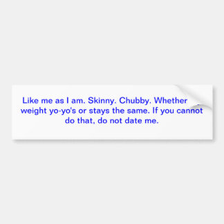 Anti No Fat Chicks Bumper Sticker