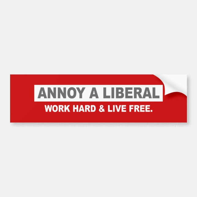 ANTI-OBAMA- ANNOY A LIBERAL. WORK HARD AND LIVE FR BUMPER STICKER (Front)