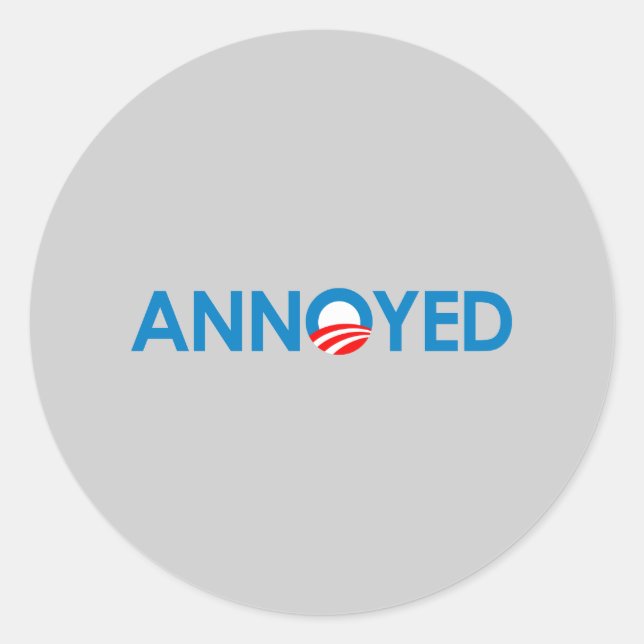 Anti-Obama - Annoyed Classic Round Sticker (Front)