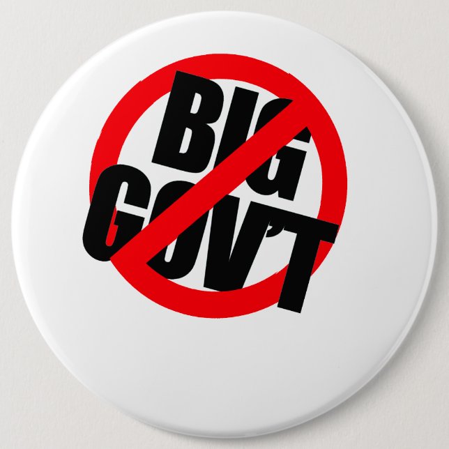 Anti-Obama - Anti- Big Government 6 Inch Round Button (Front)